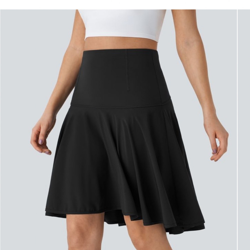 Elegant Black Flared Skirt (with built in shorts)